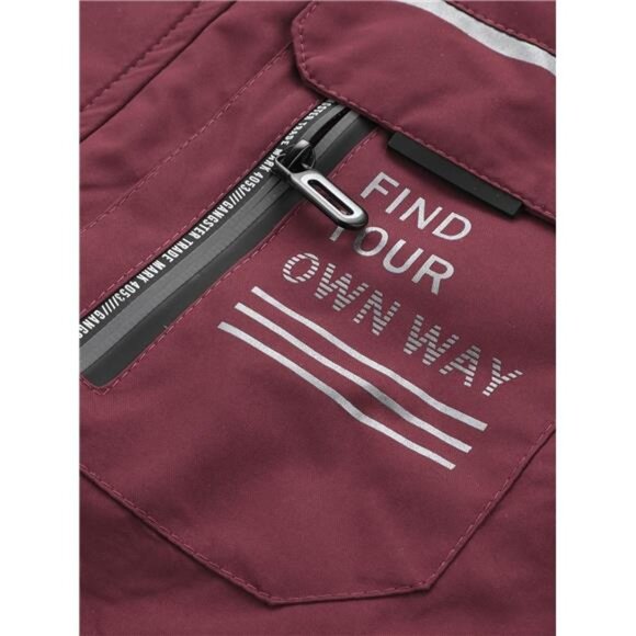 NWT Men's Burgundy Plaid Lined Hooded Jacket | Windbreaker Coat - Picture 7 of 10